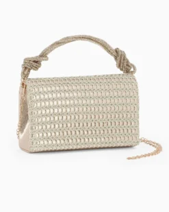 MISS GLOBO - Pochette oro con patta e manico in strass
