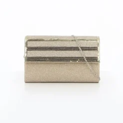 MISS GLOBO - Pochette oro glitterata con strass sulla patta