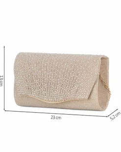 MISS GLOBO - Pochette oro in lurex con strass sulla patta
