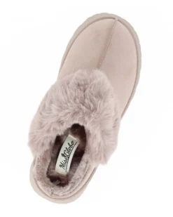 MISS GLOBO - Sabot khaki scamosciato con pelliccia