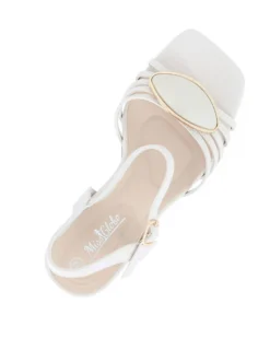 MISS GLOBO - Sandalo beige con dettaglio frontale e  punta quadrata, tacco 8CM