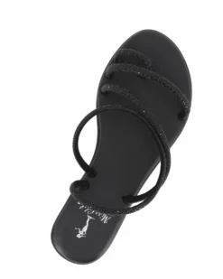 MISS GLOBO - Sandalo infradito nero con strass