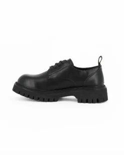 MISS GLOBO - Scarpa nera con lacci e suola track