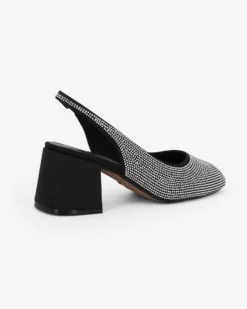 MISS GLOBO - Slingback nera con cinturino superiore, tacco 6CM, MADE IN ITALY
