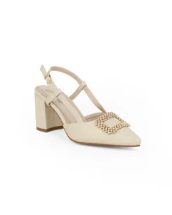 MISS GLOBO - Slingback oro con accessorio sulla punta tacco 7cm con memory foam