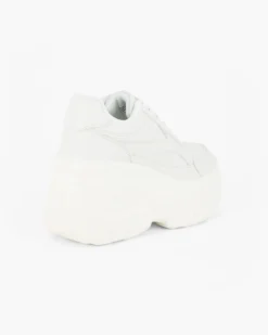 MISS GLOBO - Sneakers bianca con lacci e fondo alto
