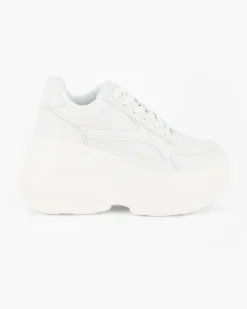 MISS GLOBO - Sneakers bianca con lacci e fondo alto