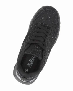 MISS GLOBO - Sneakers nera con lacci e strass