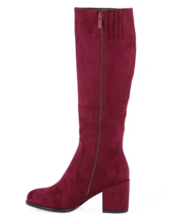 MISS GLOBO - Stivale bordeaux scamosciato con zip laterale, tacco 7CM