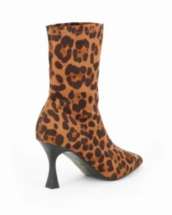 MISS GLOBO - Stivale leopardato scamosciato a punta, tacco 7,5CM