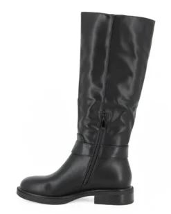 MISS GLOBO - Stivale nero con zip laterale e inserto elasticizzato, tacco 7CM