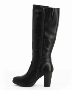 MISS GLOBO - Stivale nero con zip laterale, tacco 8CM