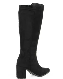 MISS GLOBO - Stivale nero scamosciato a punta con zip laterale, tacco 7CM