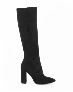 MISS GLOBO - Stivale nero scamosciato a punta con zip laterale, tacco 9,5CM