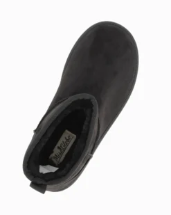 MISS GLOBO - Stivaletto nero scamosciato con pelliccia interna