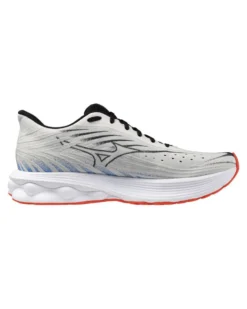 MIZUNO -SNEAKERS WAVE SKYRISE 6 BIANCHE CON DETTAGLI NERI -BLUE ARANCIONI DA UOMO,  J1GC2509_06