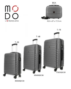 MODO BY RONCATO - TROLLEY ABS ANTRACITE 4 RUOTE CON COMBINAZIONE TSA