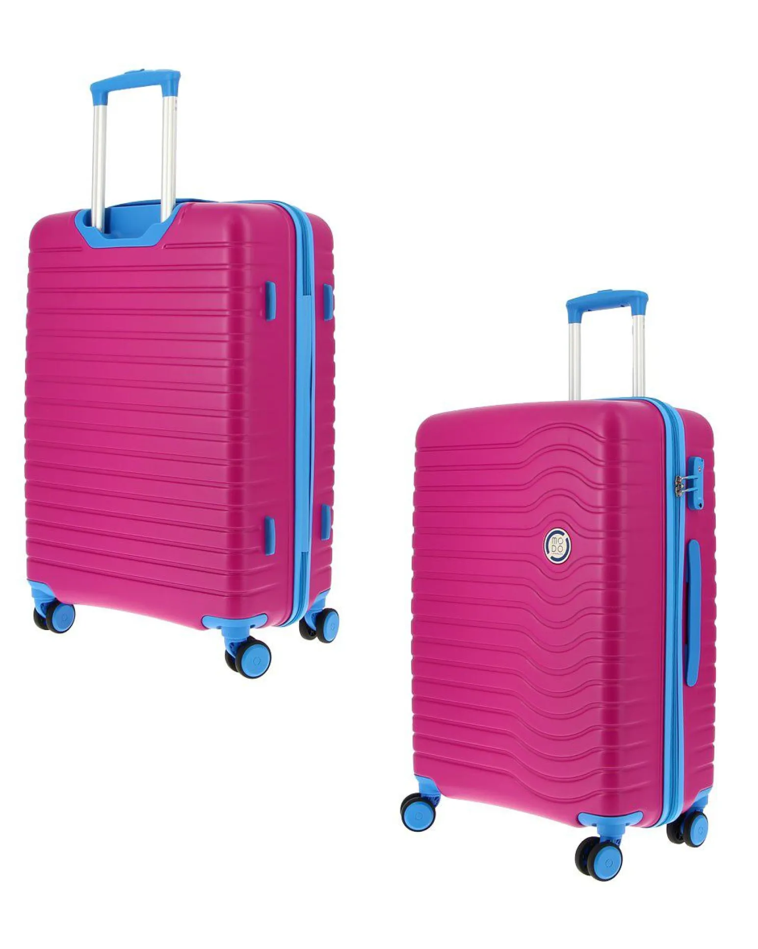 MODO BY RONCATO - TROLLEY FUXIA/AZZURRO 4 RUOTE DOPPIE IN ABS CON COMBINAZIONE TSA