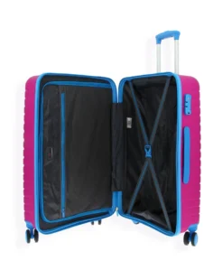 MODO BY RONCATO - TROLLEY FUXIA/AZZURRO 4 RUOTE DOPPIE IN ABS CON COMBINAZIONE TSA