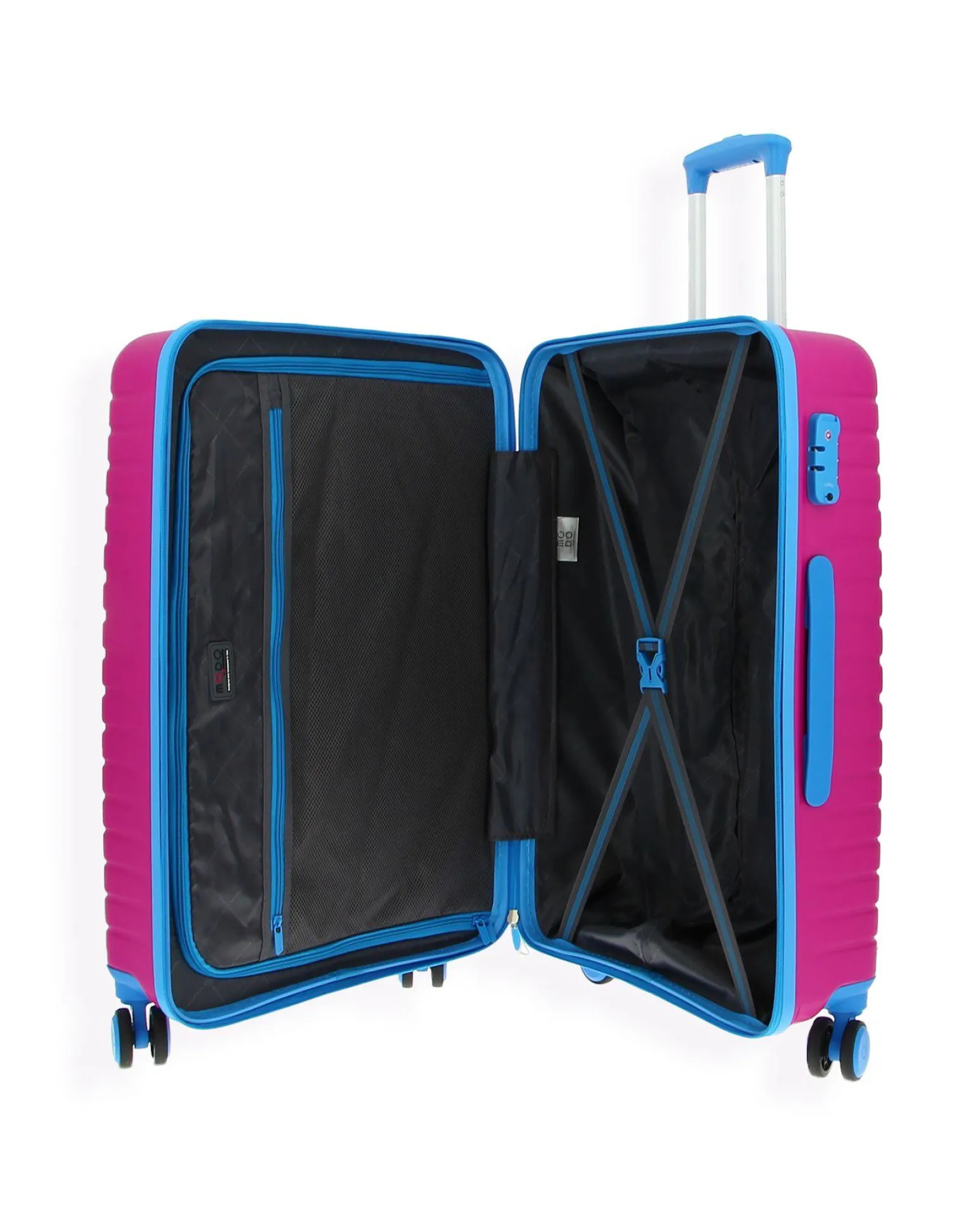 MODO BY RONCATO - TROLLEY FUXIA/AZZURRO 4 RUOTE DOPPIE IN ABS CON COMBINAZIONE TSA