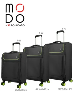 MODO BY RONCATO - TROLLEY NERO IN TESSUTO CON LUCCHETTO TSA