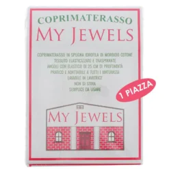 MY JEWELS - Coprimaterasso UNA PIAZZA in spugna idrofila di morbido cotone, cm 90x200