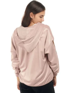 MY JEWELS - DONNA FELPA CON ZIP E CAPPUCCIO BANDE