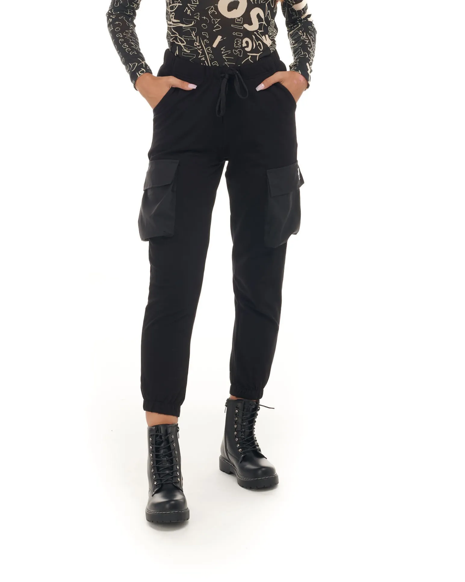MY JEWELS - DONNA PANTALONE FELPA CON MOLLA SCRITTE