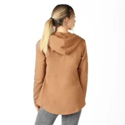 MY JEWELS - FELPA CAMEL CON ZIP E CAPPUCCIO