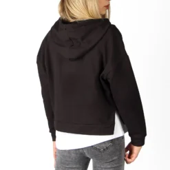 MY JEWELS - FELPA NERA FULL ZIP CON CAPPUCCIO