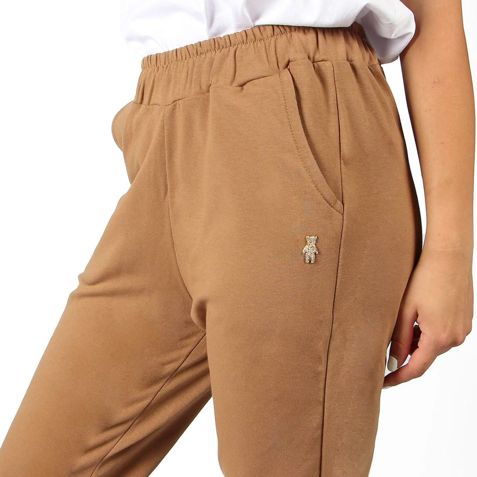 MY JEWELS - PANTALONE FELPA CAMMELLO