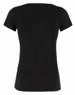 MY JEWELS - T-shirt girocollo nera in filato di bamboo