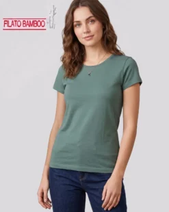 MY JEWELS - Tshirt mezza manica con scollo a girocollo BAMBOO blu