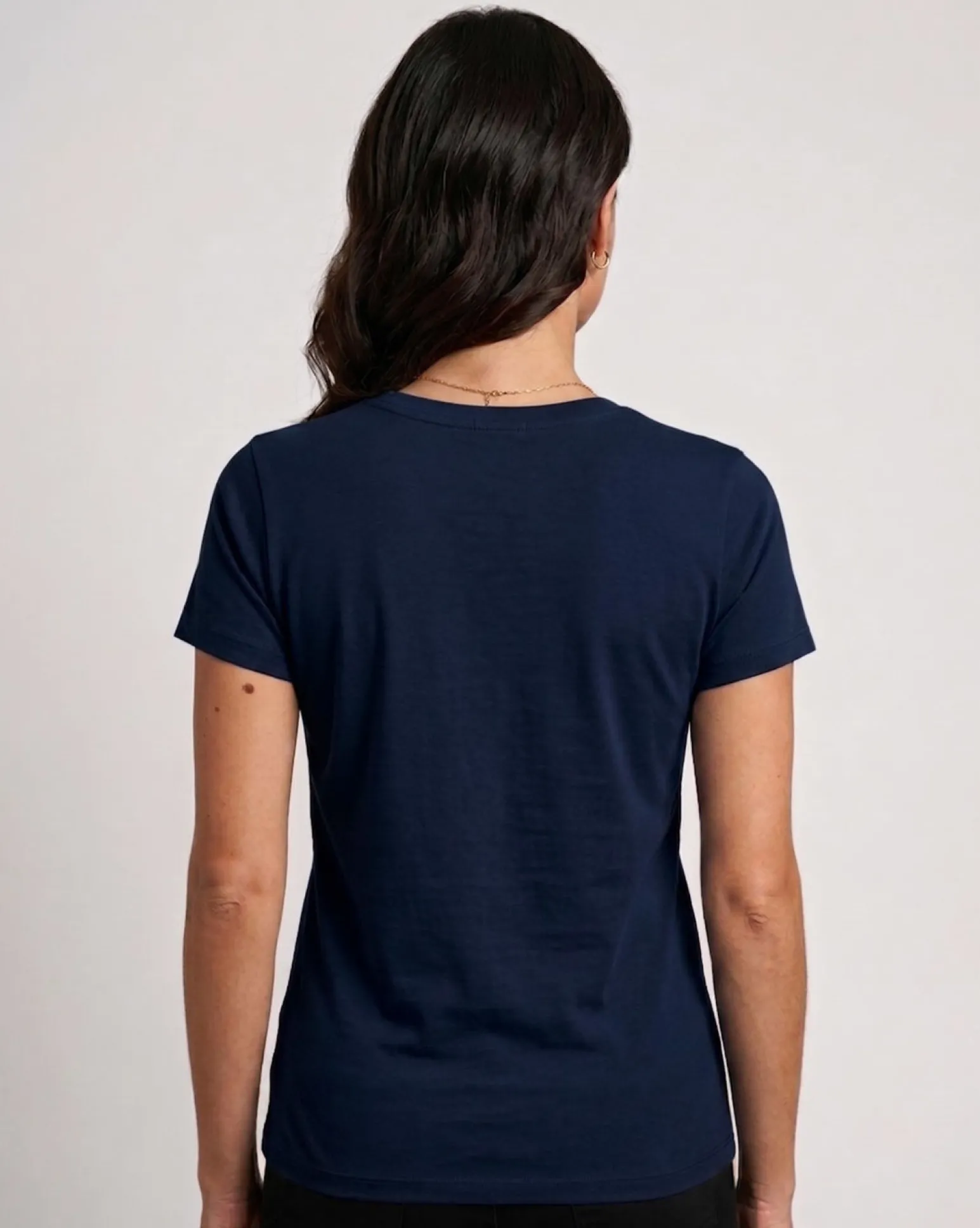 MY JEWELS - Tshirt mezza manica con scollo a V BAMBOO blu