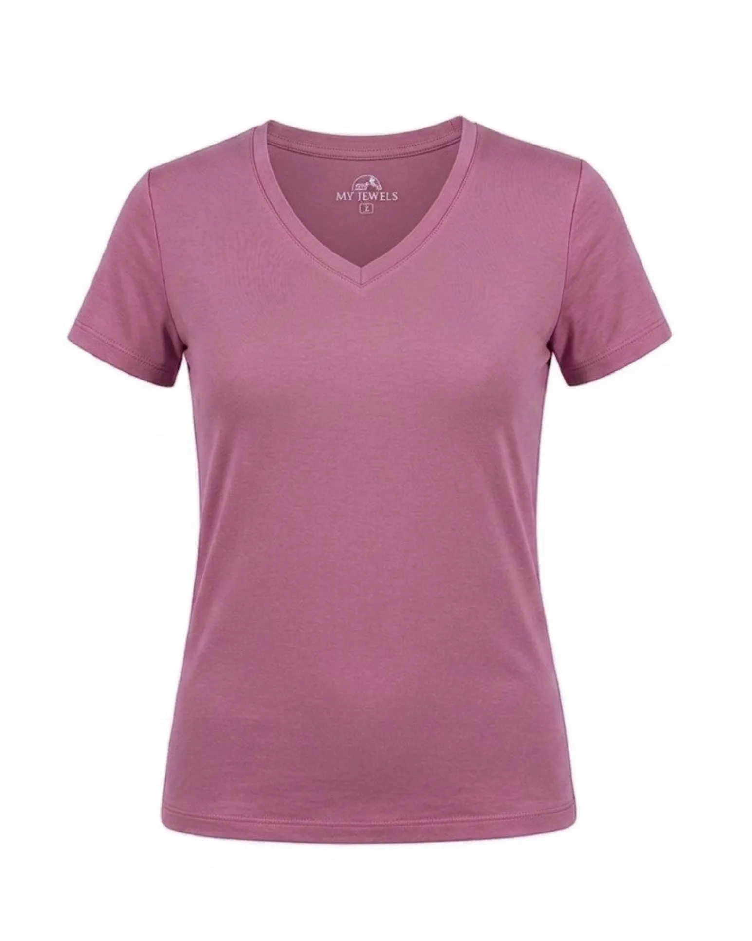 MY JEWELS - Tshirt mezza manica con scollo a V BAMBOO bianca