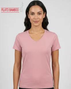MY JEWELS - Tshirt mezza manica con scollo a V BAMBOO fuxia