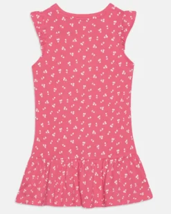 NAME IT - VESTITINO SMANICATO ROSA CON STAMPA CILIEGIE