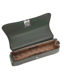 NARDINI - Borsa a spalla verde con patta e tracolla removibile