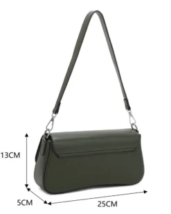 NARDINI - Borsa a spalla verde con patta e tracolla removibile