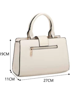 NARDINI - Borsa due manici beige con parte frontale in paglia e mini pattina, tracolla removibile