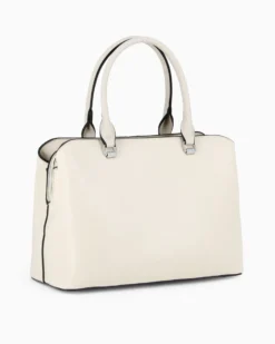 NARDINI - Borsa due manici beige con tre scomparti principali, tracolla removibile