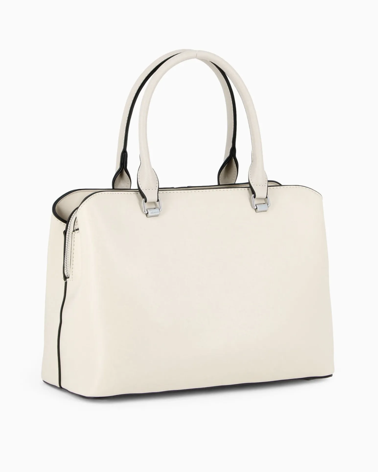NARDINI - Borsa due manici beige con tre scomparti principali, tracolla removibile