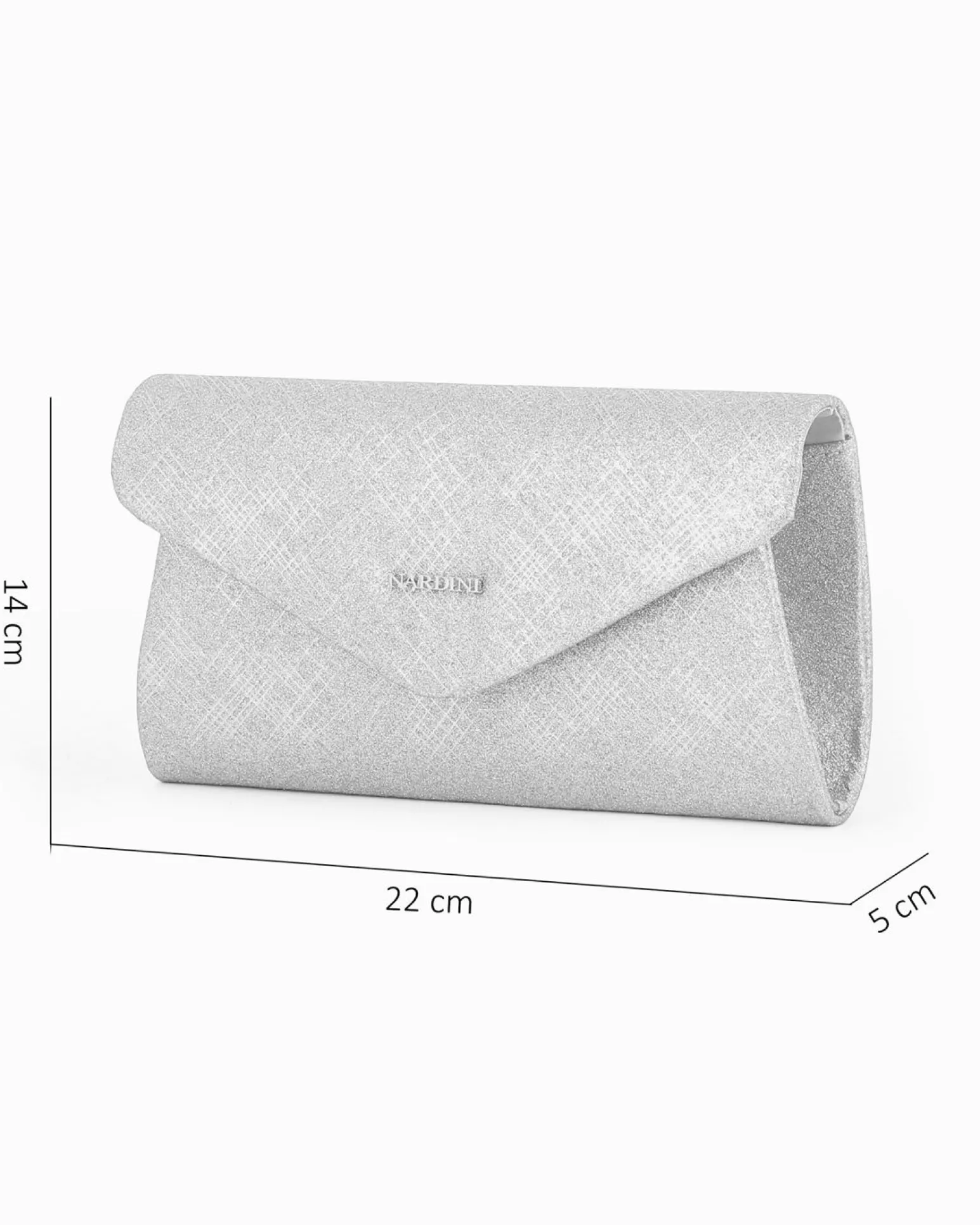NARDINI - Borsa pochette argento luminosa per cerimonia