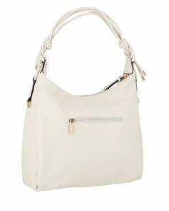 NARDINI - Borsa sacca beige con tasca posteriore, tracolla removibile