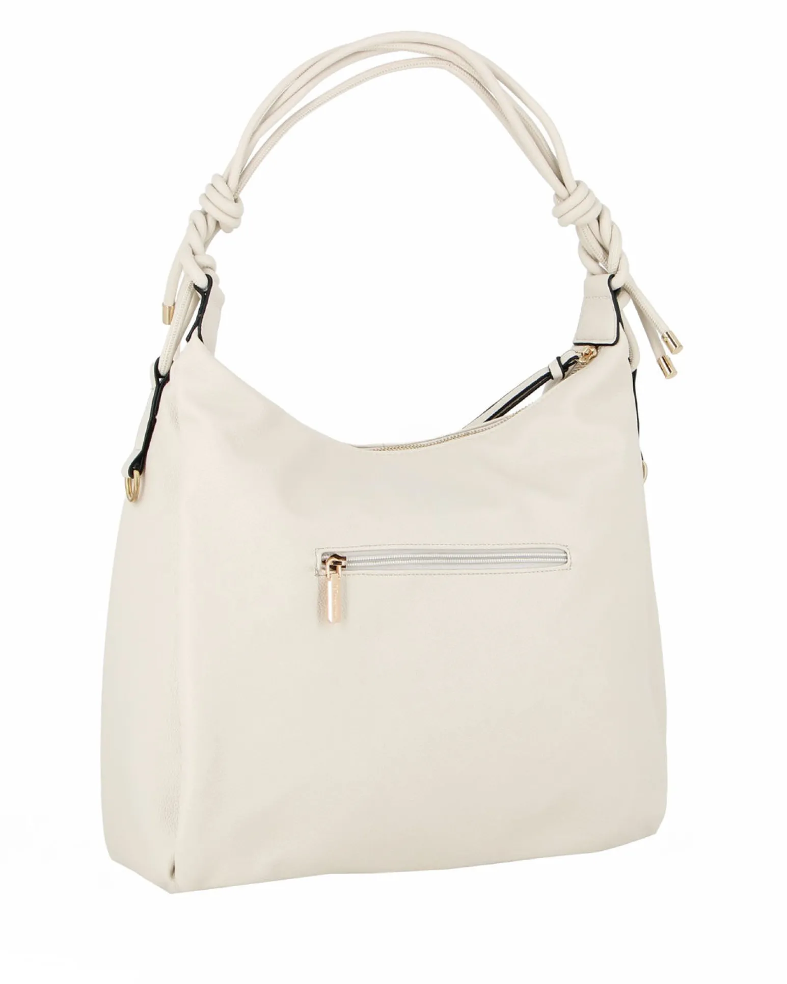 NARDINI - Borsa sacca beige con tasca posteriore, tracolla removibile