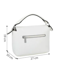 NARDINI - Borsa un manico bianca con patta diagonale e tasca posteriore, tracolla removibile