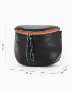 NARDINI - Marsupio nero da donna in VERA PELLE - MADE IN ITALY