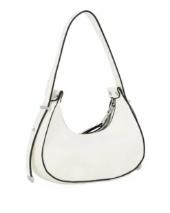 NARDINI - Minibag bianca con borchie metalliche argentate