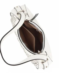 NARDINI - Minibag bianca con borchie metalliche argentate