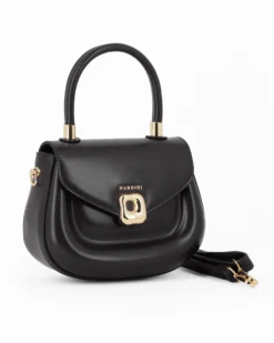 NARDINI - Minibag nera un manico con patta e tracolla removibile